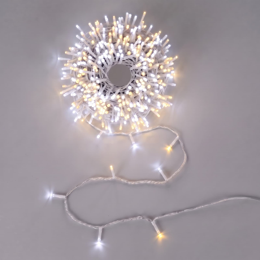 Aigostar - LED-Außen-Weihnachtslichterkette 100xLED/8 Funktionen 13m IP44 warmweiß/kaltweiß