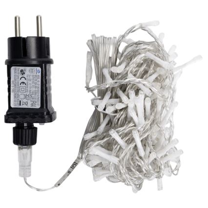 Aigostar - LED-Außen-Weihnachtslichterkette 100xLED/8 Funktionen 5,3m IP44 kaltweiß