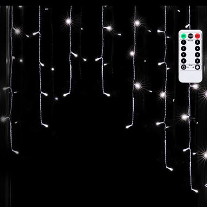 Aigostar - LED-Außen-Weihnachtslichterkette 100xLED/6W/230V/8Funktionen 1,5x1m IP44 Kaltweiß + Fernbedienung
