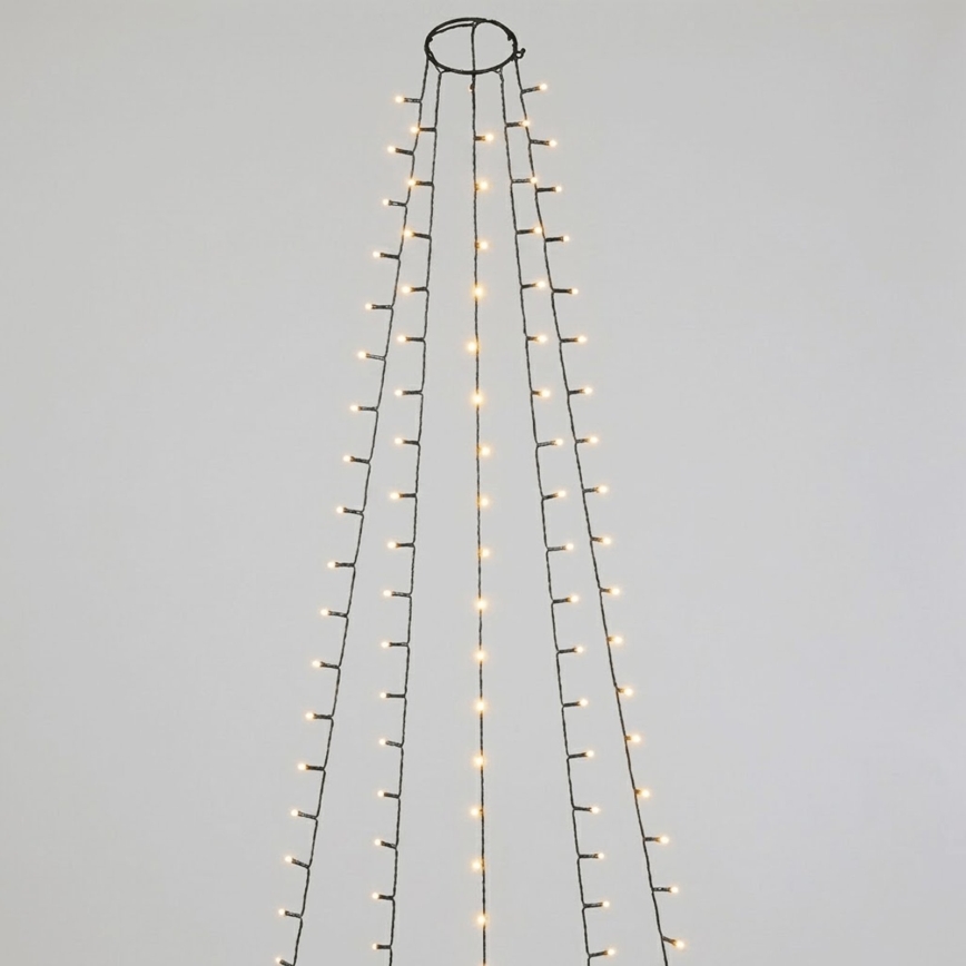 Aigostar - LED-Außen-Weihnachtslichterkette 108 LEDs/8 Funktionen 3xAA 1,8 m IP44 warmweiß