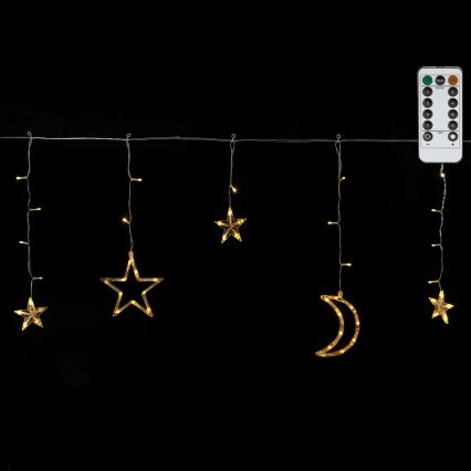 Aigostar - LED-Außen-Weihnachtslichterkette 120xLED/6W/230V/8 Funktionen 3x0,6m IP44 warmweiß + Fernbedienung