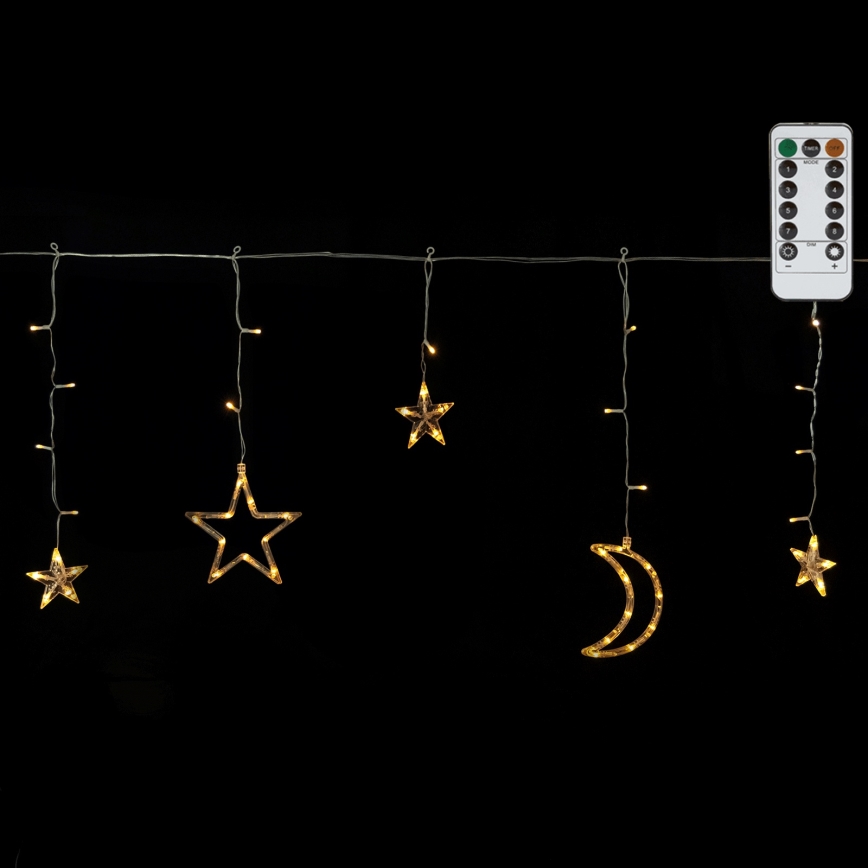 Aigostar - LED-Außen-Weihnachtslichterkette 120xLED/6W/230V/8 Funktionen 3x0,6m IP44 warmweiß + Fernbedienung
