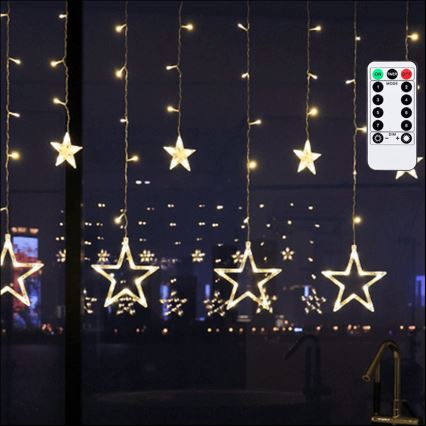 Aigostar - LED-Außen-Weihnachtslichterkette 120xLED/8 Funktionen 3x0,6 m IP44 warmweiß + Fernbedienung
