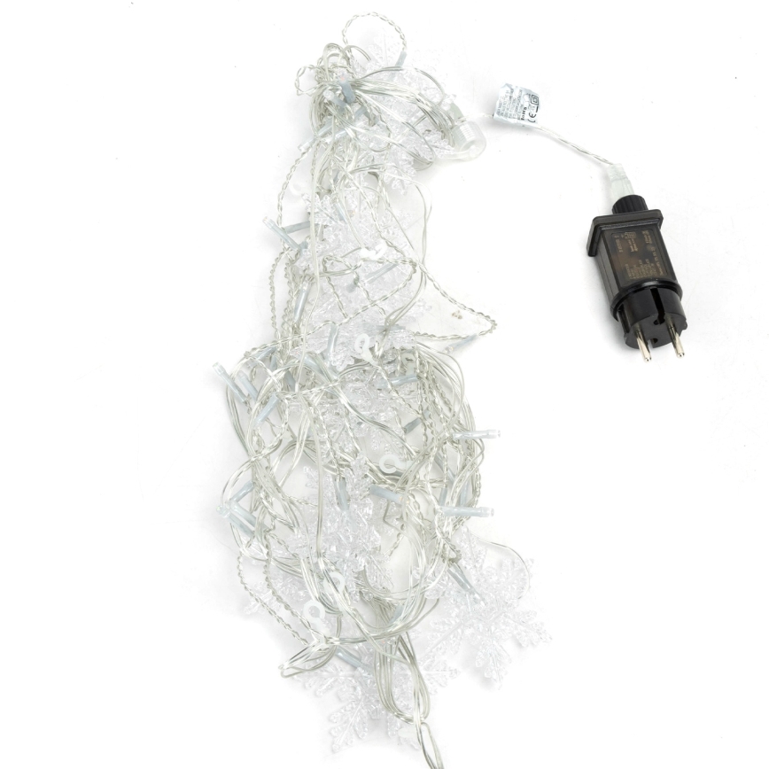 Aigostar - LED-Weihnachtslichterkette für den Außenbereich 120xLED/8 Funktionen 3x0,7m IP44 kaltweiß + Fernbedienung