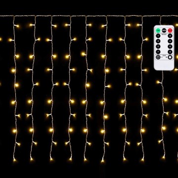 Aigostar - LED-Außen-Weihnachtslichterkette 150 LEDs/6W/230V/8 Funktionen 1,5x1m IP44 warmweiß + Fernbedienung