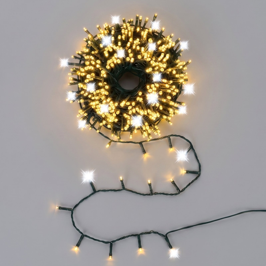 Aigostar - LED-Außen-Weihnachtslichterkette 160xLED+40xLED 13m IP44 warmweiß+kaltweiß