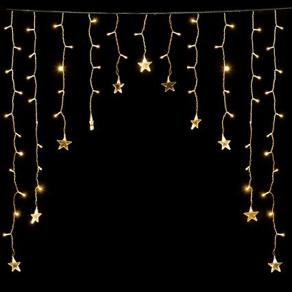 Aigostar - LED-Weihnachtslichterkette für den Außenbereich 168xLED/8 Funktionen 3x1,5m IP44 warmweiß mit Sternen