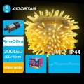 Aigostar - LED Außen-Weihnachtslichterkette 200 LEDs / 8 Funktionen 23 m IP44 warmweiß