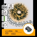 Aigostar - LED-Außen-Weihnachtslichterkette 200 LEDs/8 Funktionen 3xAA 5,3 m IP44 warmweiß