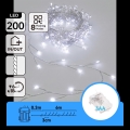 Aigostar - LED-Außen-Weihnachtslichterkette 200 LEDs/8 Funktionen 3×AA 6,3 m IP44 kaltweiß