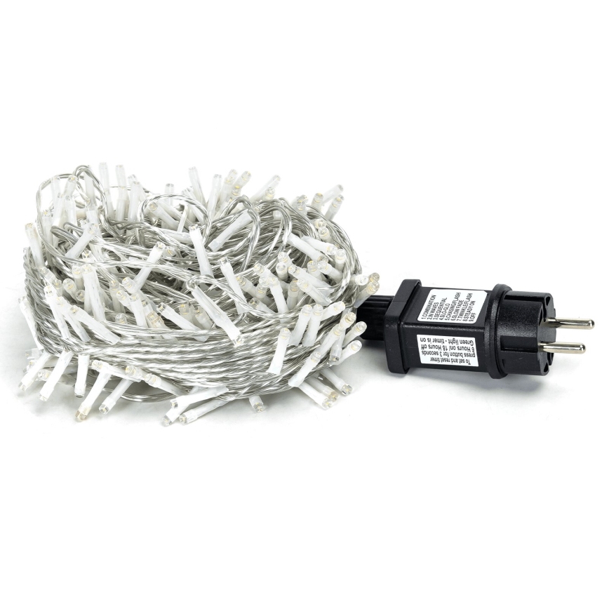 Aigostar - LED Außen-Weihnachtslichterkette 200xLED/8 Funktionen 23m IP44 warmweiß