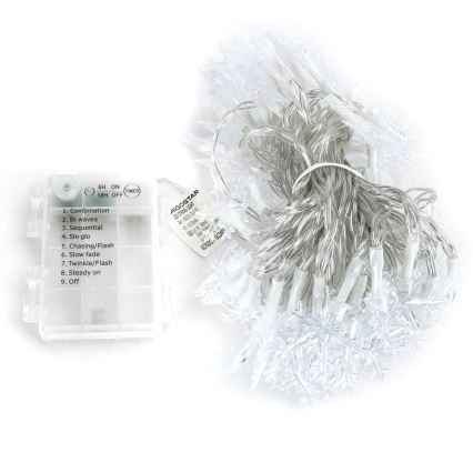 Aigostar - LED-Außen-Lichterkette, 25 LEDs, 8 Funktionen, 3×AA, 2,5 m, IP44, warmweiß, mit Sternen