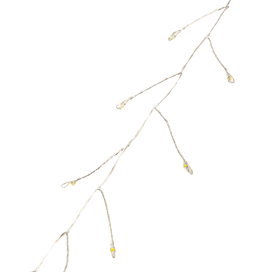 Aigostar - LED-Außen-Weihnachtslichterkette 300 LEDs / 8 Funktionen 3xAA 9,3 m IP44 warmweiß