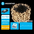 Aigostar - LED Außen-Weihnachtslichterkette 300xLED/8 Funktionen 18m IP44 warmweiß