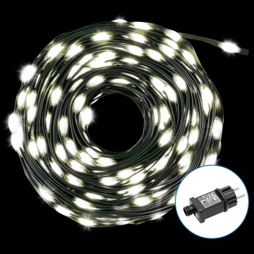 Aigostar - LED-Außen-Weihnachtslichterkette 300xLED/8 Funktionen 33m IP44 kaltweiß