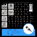 Aigostar - LED-Außen-Weihnachtslichterkette 300xLED/8 Funktionen 3x1m IP44 kaltweiß + Fernbedienung