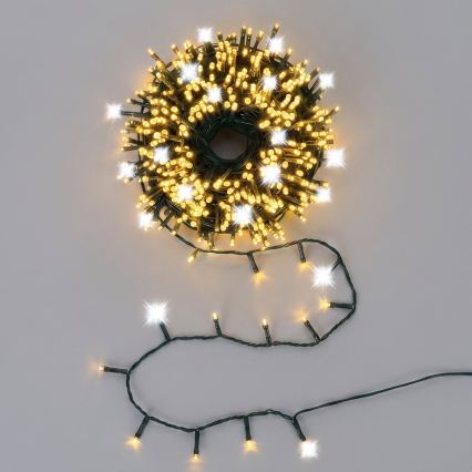 Aigostar - LED Außen-Weihnachtslichterkette 320xLED+80xLED 23m IP44 warmweiß+kaltweiß