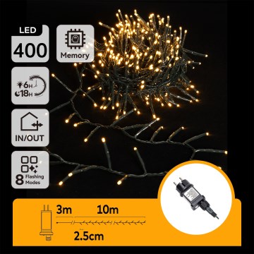 Aigostar - LED-Außen-Weihnachtslichterkette, 400 LEDs, 8 Funktionen, 13 m, IP44, warmweiß