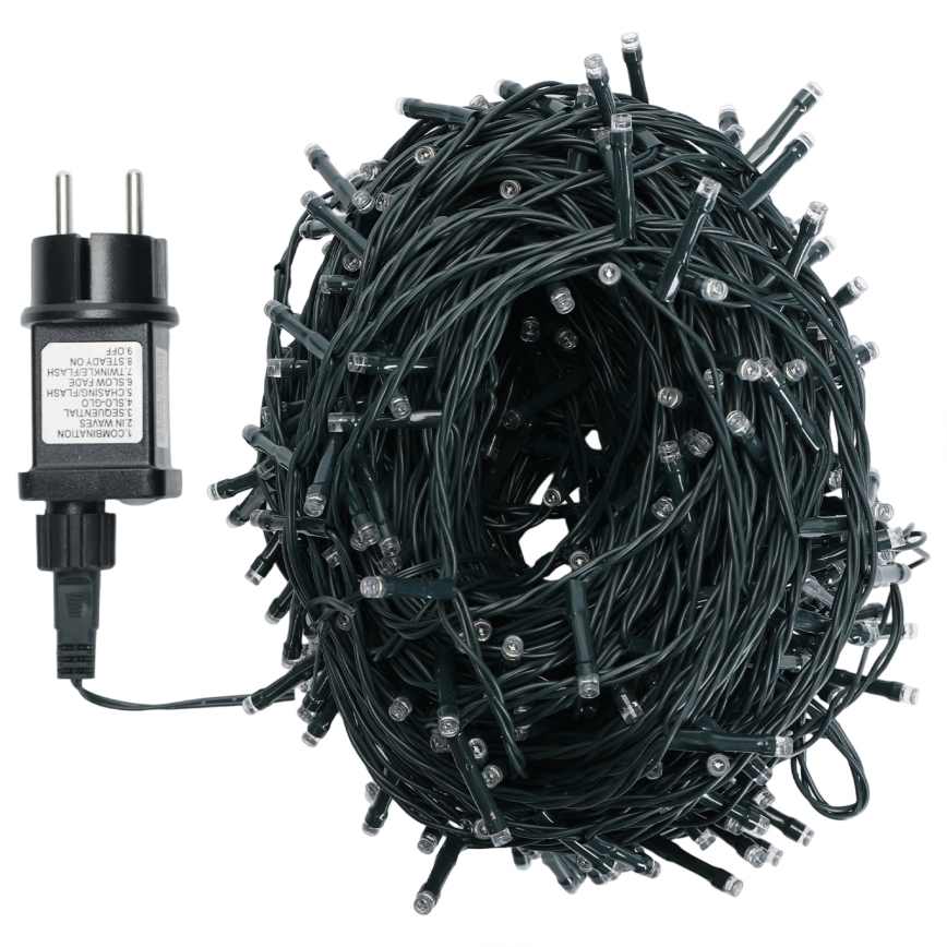 Aigostar - LED-Außen-Weihnachtslichterkette, 500 LEDs, 8 Funktionen, 50 m, IP44, warmweiß