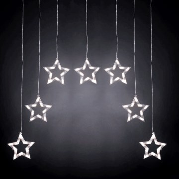 Aigostar - LED-Außen-Weihnachtslichterkette 70 LEDs 1,2x1m IP44 kaltweiß mit Sternen