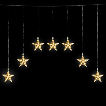 Aigostar - LED-Außen-Weihnachtslichterkette 70xLED 1,2x1m IP44 warmweiß mit Sternen
