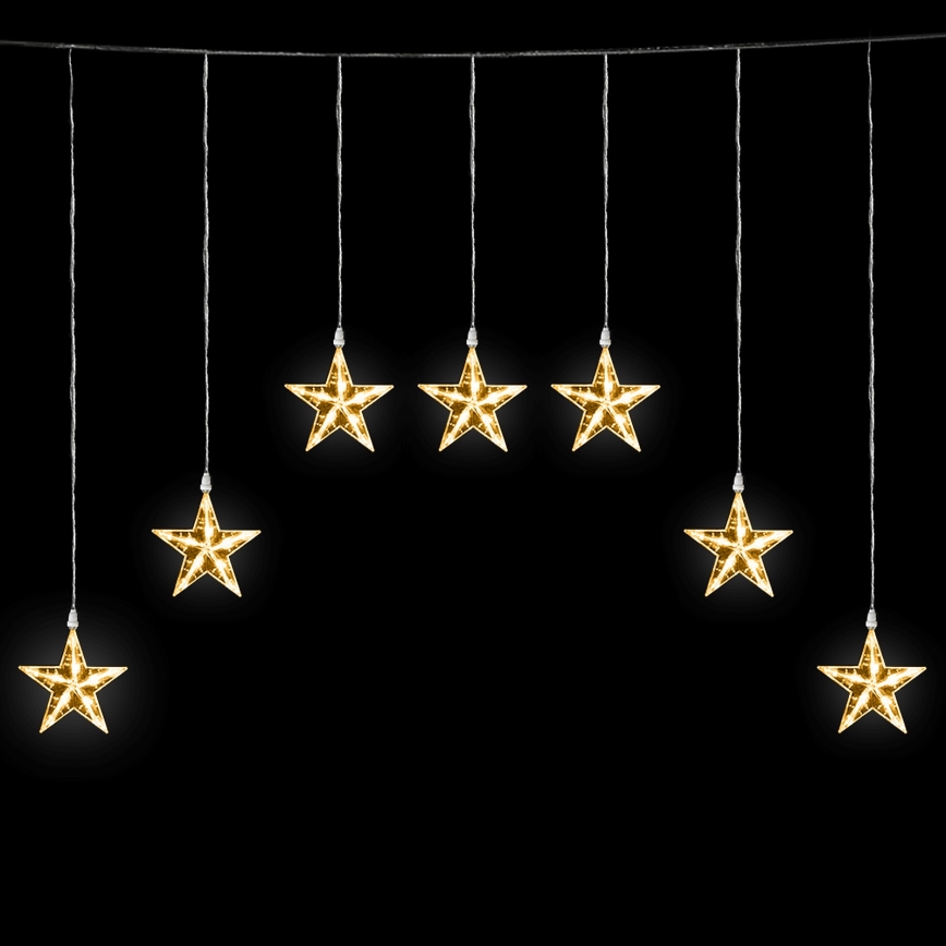 Aigostar - LED-Außen-Weihnachtslichterkette 70xLED 1,2x1m IP44 warmweiß mit Sternen