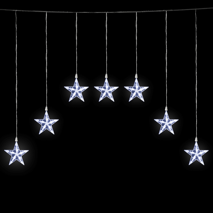 Aigostar - LED Außen-Weihnachts-Lichterkette 70xLED 1,2x1m IP44 kaltweiß mit Sternen