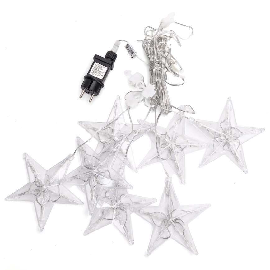 Aigostar - LED Außen-Weihnachts-Lichterkette 70xLED 1,2x1m IP44 kaltweiß mit Sternen