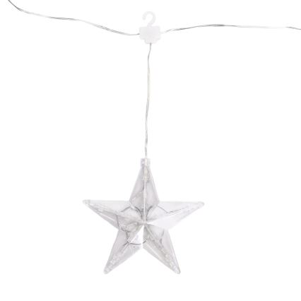 Aigostar - LED Außen-Weihnachts-Lichterkette 70xLED 1,2x1m IP44 kaltweiß mit Sternen