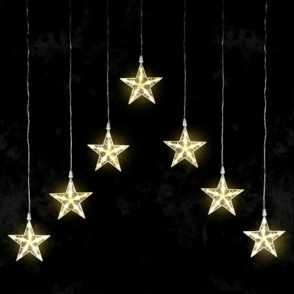 Aigostar - LED-Außen-Weihnachtslichterkette 70xLED/230V 1,2x1m IP44 warmweiß mit Sternen