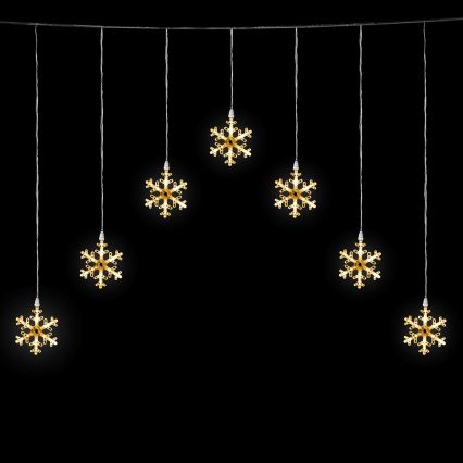 Aigostar - LED Außen-Weihnachts-Lichterkette 84xLED/8 Funktionen 1,2x1m IP44 warmweiß mit Schneeflocken