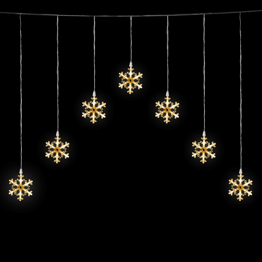 Aigostar - LED Außen-Weihnachts-Lichterkette 84xLED/8 Funktionen 1,2x1m IP44 warmweiß mit Schneeflocken