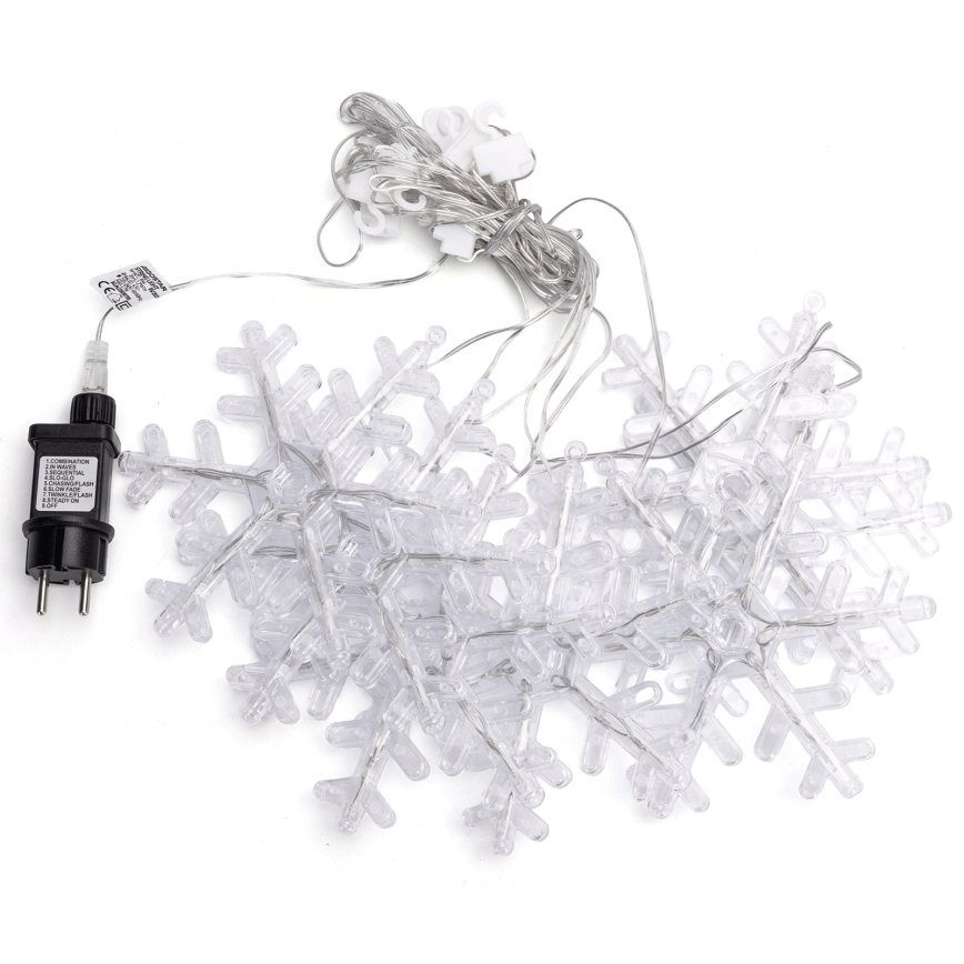 Aigostar - LED-Außen-Weihnachts-Lichterkette 84xLED/8 Funktionen 1,2x1m IP44 warmweiß Schneeflocken
