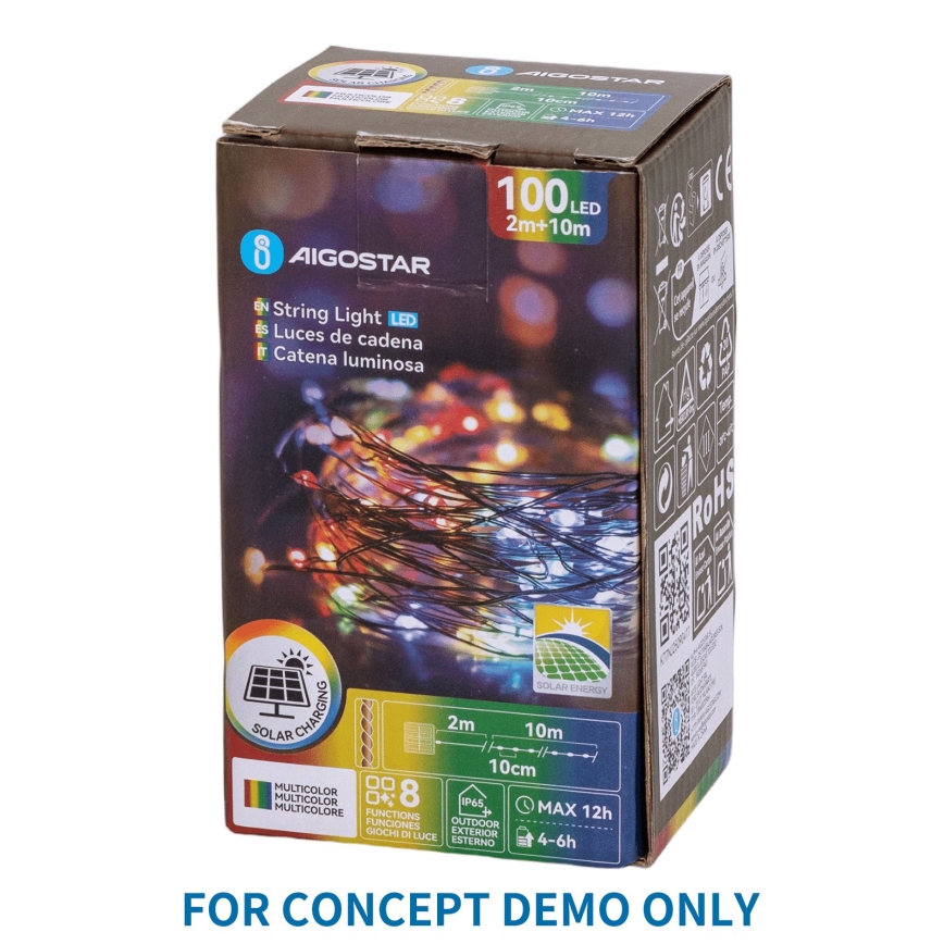 Aigostar - LED-Außen-Weihnachtslichterkette 900 LEDs/8 Funktionen 6 m IP44 mehrfarbig