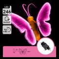 Aigostar - LED Außendekoration 246xLED/9W/230V 42 cm IP44 Schmetterling/rosa