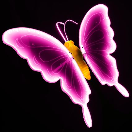 Aigostar - LED-Außendekoration, 372 LEDs, 60 cm, IP44, Schmetterling/rosa