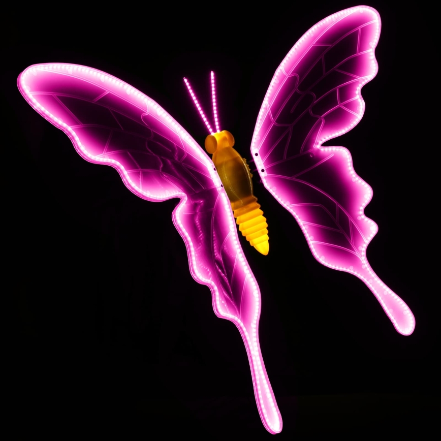 Aigostar - LED-Außendekoration 558 LEDs 90 cm IP44 Schmetterling/rosa