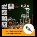 Aigostar - LED Außendekoration LED/3,6W/31/230V 2700K 90/45cm IP44 Rentier mit Schlitten