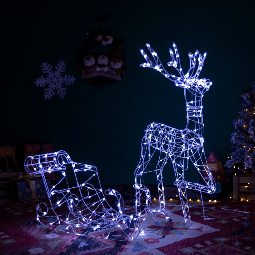 Aigostar - LED-Außendekoration LED/3,6W/31/230V 6500K 90/45cm IP44 Rentier mit Schlitten