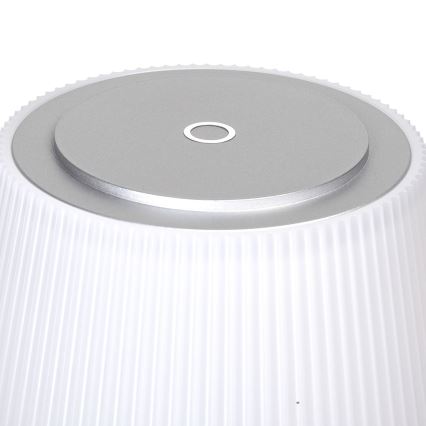 Aigostar - LED-Outdoor-Tischleuchte, dimmbar und wiederaufladbar LED/4W/5V 3600mAh weiß/matt Chrom IP54