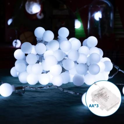 Aigostar - LED-Außen-Lichterkette 100xLED/3xAA/8 Funktionen 10,3 m IP44 kaltweiß