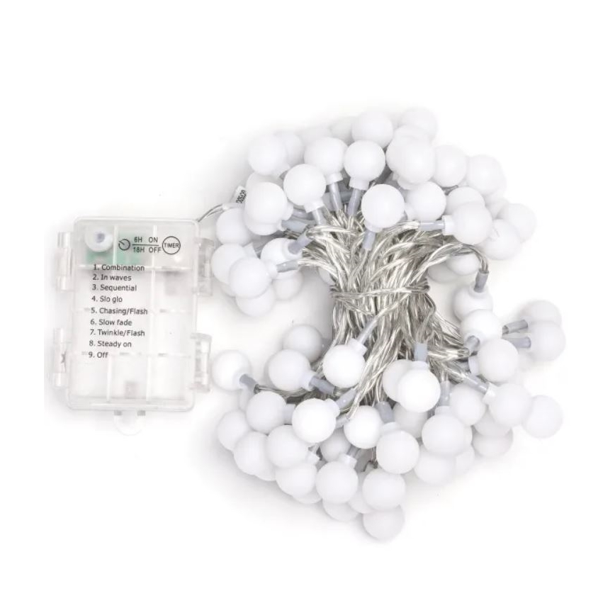Aigostar - LED-Außen-Lichterkette 100xLED/3xAA/8 Funktionen 10,3 m IP44 kaltweiß