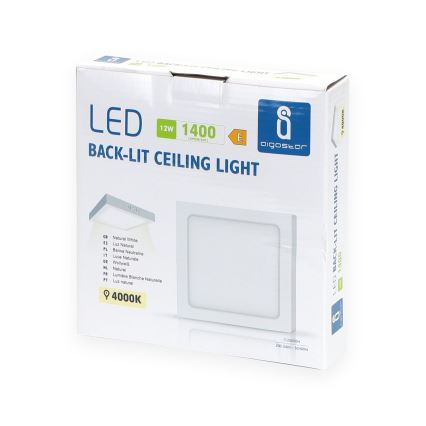 Aigostar - LED-Deckenanbauleuchte LED/12W/230V 17,3x17,3 cm 4000K weiß