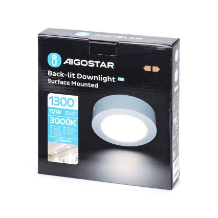 Aigostar - LED-Deckenanbauleuchte LED/12W/230V d 17,4 cm 3000K weiß