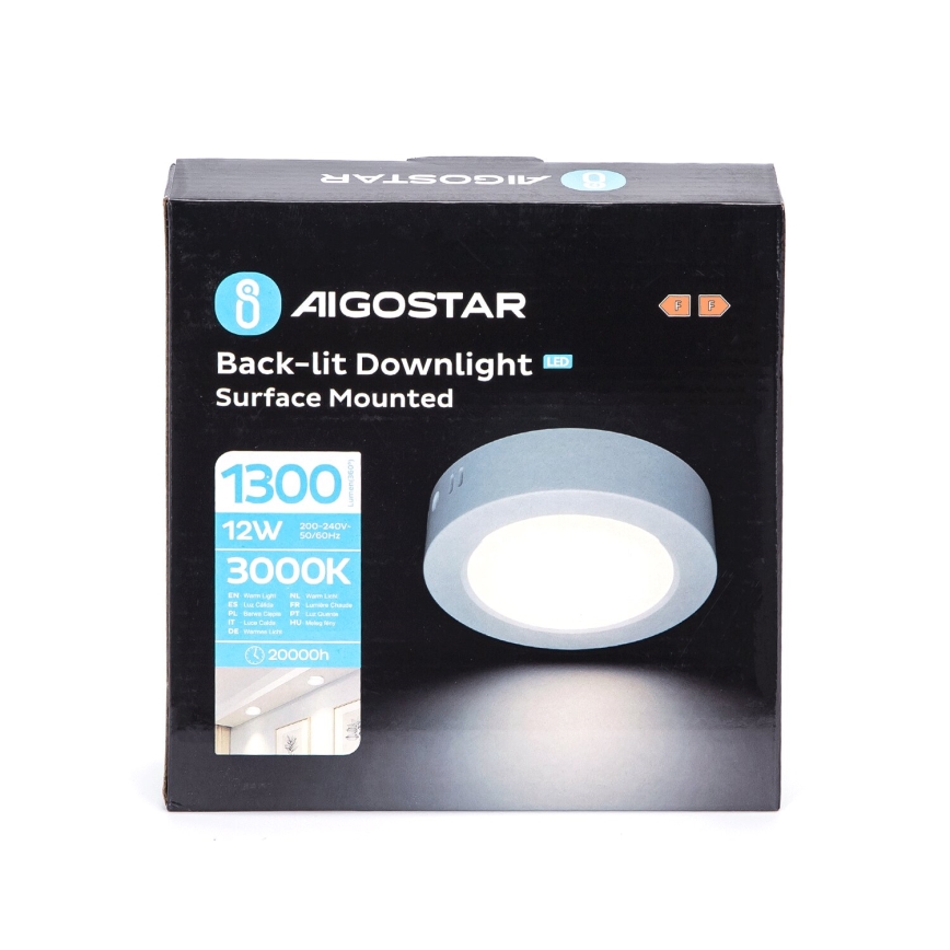 Aigostar - LED-Deckenanbauleuchte LED/12W/230V d 17,4 cm 3000K weiß