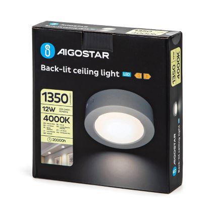 Aigostar - LED-Deckenanbauleuchte LED/12W/230V d 17,4 cm 4000K weiß