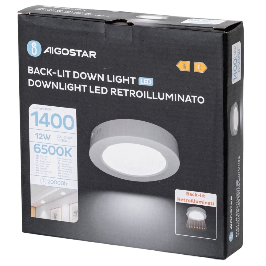 Aigostar - LED-Deckenanbauleuchte LED/12W/230V d 17,4 cm 6500K weiß