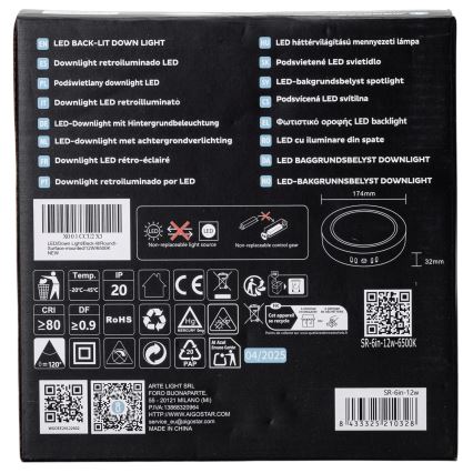 Aigostar - LED-Deckenanbauleuchte LED/12W/230V d 17,4 cm 6500K weiß
