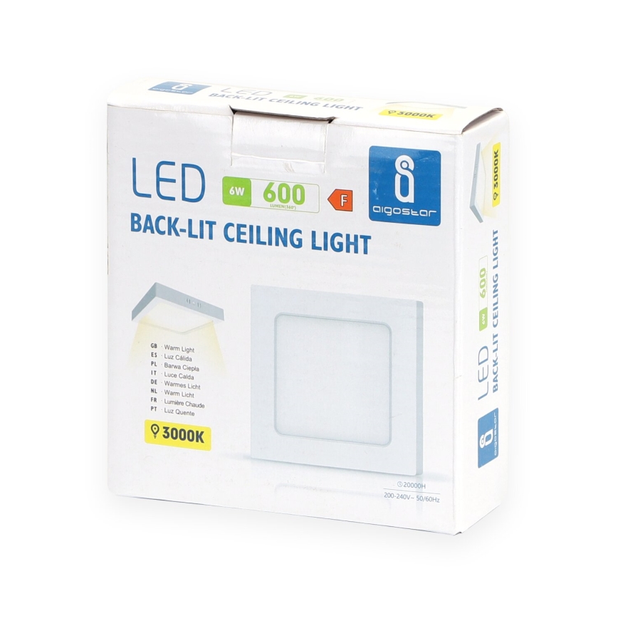 Aigostar - LED-Deckenanbauleuchte LED/6W/230V 12,2x12,2 cm 3000K weiß