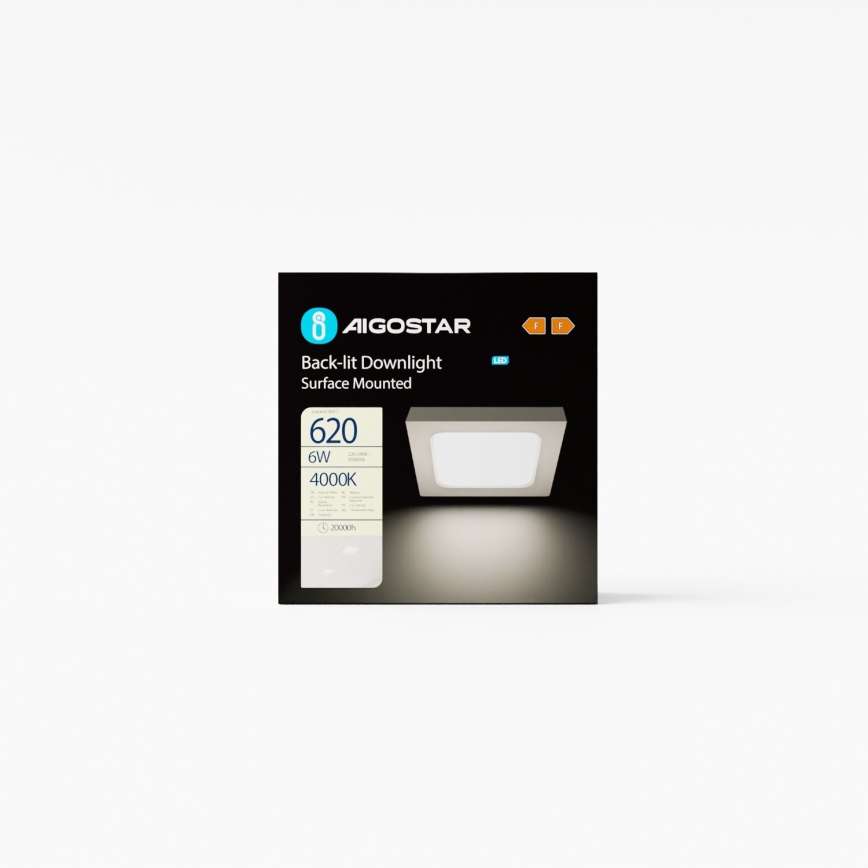 Aigostar - LED-Deckenanbauleuchte LED/6W/230V 12,2x12,2 cm 4000K weiß